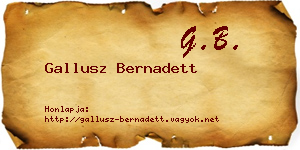 Gallusz Bernadett névjegykártya